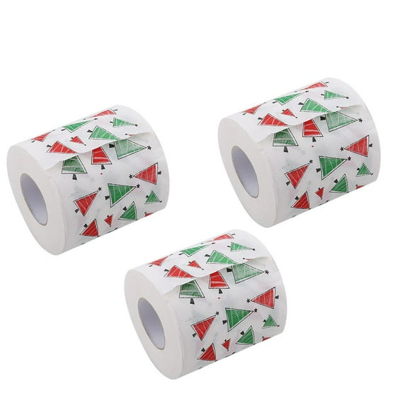 SUSHANG 6 Rolls Christmas Printed Toilet Paper Festive Santa and Tree Patterned Holiday Tissue Fun and Decorative for Bathroom Kitchen or Dining Room Adds a Unique Touch to Christmas Parties Durabl