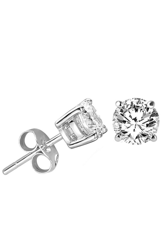 A Pair of Zircon Stud Earrings Women'S Gold Plated Cz Stud Earrings Diamond Round Cubic Zirconia Ear Stud Set（1 Pair）