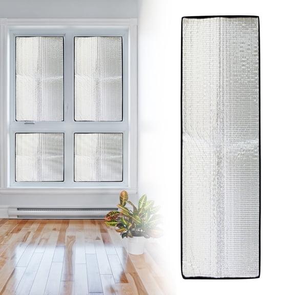 SUSHANG Adhesive Window Sun Film no Drill Aluminum Foil Window Insulation Cover Heat Blocking Light Blocking Window Privacy Screen for Sliding Window,for Sun Room multi-size