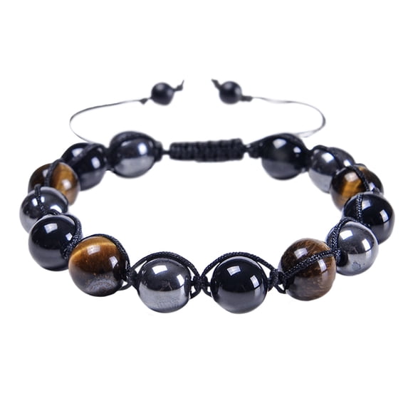 SUSHANG Agate Bracelet Triple Bracelet 8Mm Crystal Bead Bracelet Blue Red Tiger Eye Bracelet Ladies Mens