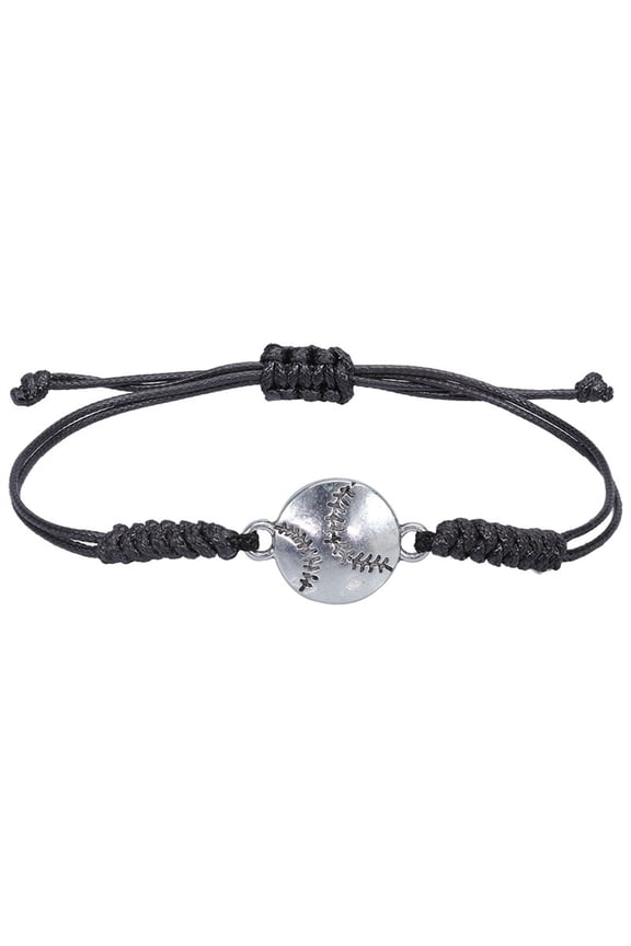 Alloy Bracelet Baseball Bracelet Adjustable Baseball Charm Alloy Bracelet Boys Girls Teenager Gift Hand Woven String Olive Baseball Sports Bracelet Team Player Party Popular
