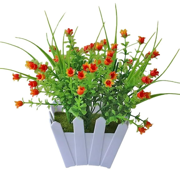 SUSHANG Artificial Flowers Outdoor Fake Flowers, UV-Resistant Artificial Potted Plants - Faux Flower Decor for Porch, Fence & Patio, Weatherproof Plastic Greenery for Indoor/Outdoor Use