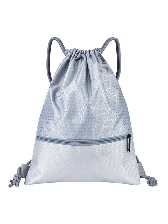 Backpack Bag Draw String Back Sack with Zip Pocket Gym Drawstring Bags Swim Bag for Men Women