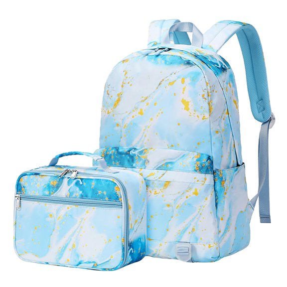 SUSHANG Backpack Female Clear Sweet Print Student Schoolbag Female Backpack Fashion Female Bag Two Piece Set