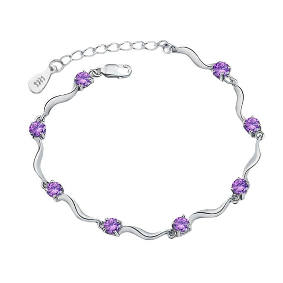 SUSHANG Bamboo Bracelet Silver Bracelet Made with Shiny White Zirconia for Women Girls Durability and Nice