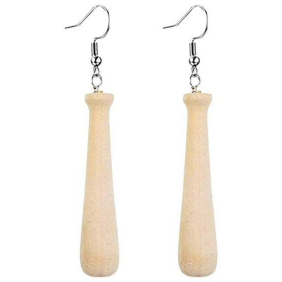 SUSHANG Baseball Bat Earrings Sports Baseball Earrings 3D Softball Bat Earrings Clip on Women'S Cute Player Cheerleading Accessories