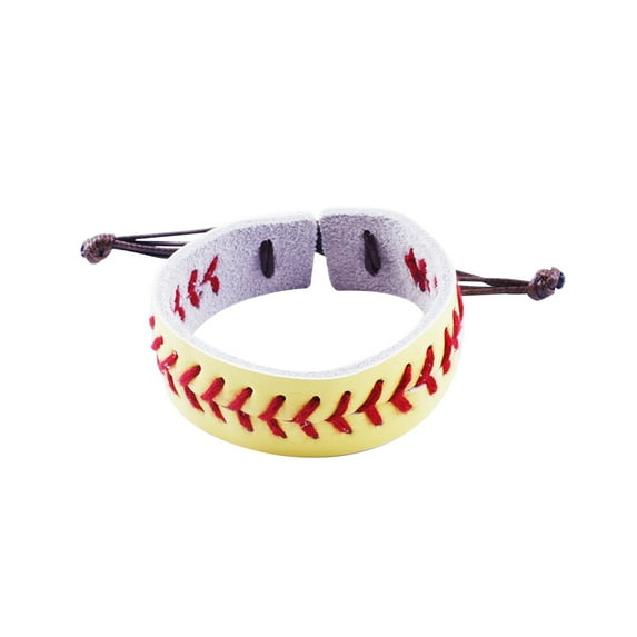 SUSHANG Baseball Bracelet Genuine Leathers Baseball Bracelets By Bangle Cuff Wristband Hand Stitched Leather Softball Sports Band Bracelet