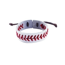 SUSHANG Baseball Bracelet Genuine Leathers Baseball Bracelets By Bangle Cuff Wristband Hand Stitched Leather Softball Sports Band Bracelet