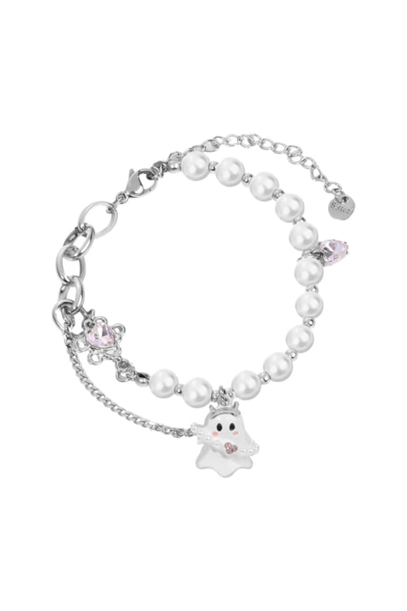 Black and White Ghost Bracelet Halloween Beaded Bracelet Cute and Funny Couple Best Friend Sweet Fashionable Bracelet Valentine'S Day