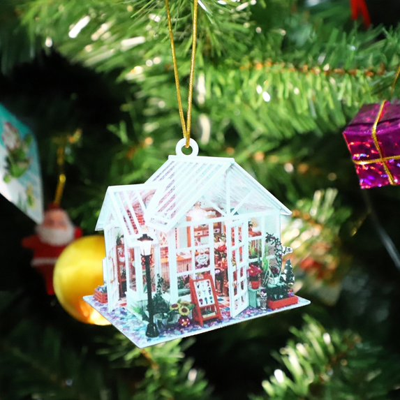 SUSHANG Book Lover Fun Reading Christmas Book Store Acrylic Ornament Perfect for Holiday Decorations Unique Double-Sided Design Lightweight and Acrylic Great as a Gift for Book Lovers Fr