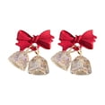 thumbnail image 1 of SUSHANG Bow Earrings Autumn and Winter Red Velvet Bowknot Earrings Bell Earrings Vintage Hair Earrings Earclips Gift, 1 of 9