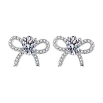 SUSHANG Bow Earrings Bow Earrings Female Design Sense Zircon Personality All Border Fashion Earrings