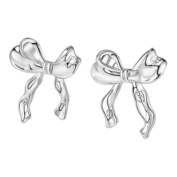 SUSHANG Bow Earrings Design Sense Bow Knot Earrings Feminine High Grade Ribbon Earrings Gift Popular Earrings in Europe and America