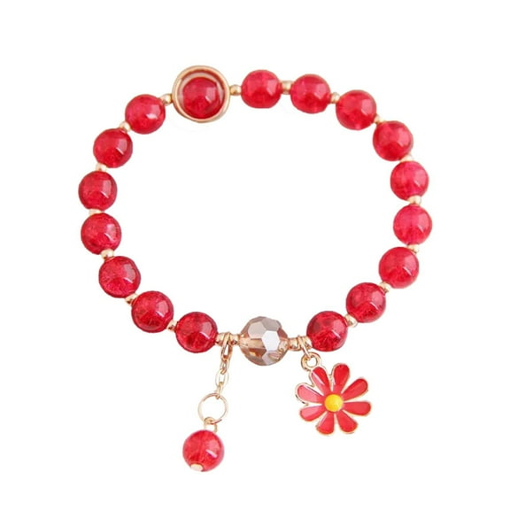 SUSHANG Bracelet Colorful Flower Amethyst Children'S Bracelet Female Bracelet Crystal Beaded Bracelet Elastic Rope Bracelet