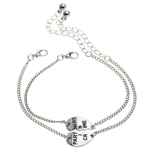 SUSHANG Bracelet Grandest Birch 2PCs Women'S Break Heart Chain Best Friend Sisters Bracelets Gift