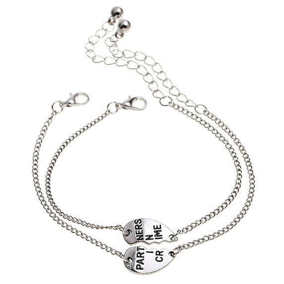 SUSHANG Bracelet Grandest Birch 2PCs Women'S Break Heart Chain Best Friend Sisters Bracelets Gift