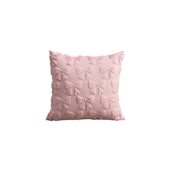 SUSHANG Butterfly Bow Plush Embroidered Cushion Cover - Soft Elegant Accent Pillow for Living Room, Bedroom or Nursery Decor, Charming Addition with Cozy Comfort and Detailed Stitching