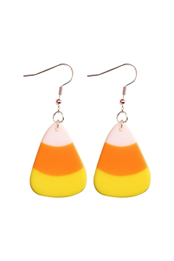 Candy Corn Earrings Halloween Decorations Three Acrylic Corn Candy Earrings Makeup Making Fun and Playful High of Simulation