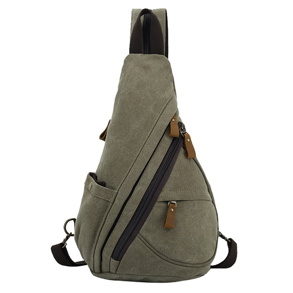 SUSHANG Canvas Sling Bag for Women Sling Backpack Crossbody Shoulder Bag for Men Small Backpack for Men Women Travel Hiking