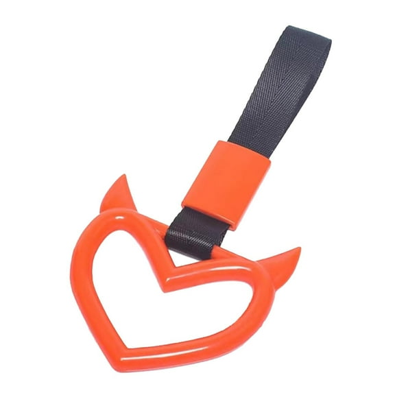 SUSHANG Car Love Pendant 1Pcs Ring Heart Shape Car Handle with Drift Pendant Rear Bumper Warning Decoration Heart Shape Handle with Drift Pendant for Car Bus Interior Exterior Decoration