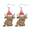 thumbnail image 1 of SUSHANG Christmas Animal Cow Earrings Christmas Wooden Earrings Animal Cow Earrings Christmas Hat Earrings, 1 of 4