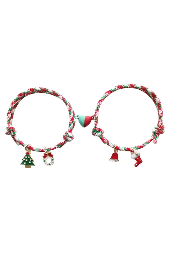 Christmas Bracelet Christmas Magnets Attract Loving Couple Magnets Attract Bracelets and Simple Jewelry for Women Men Fashion Classic Bracelet Valentine'S Day