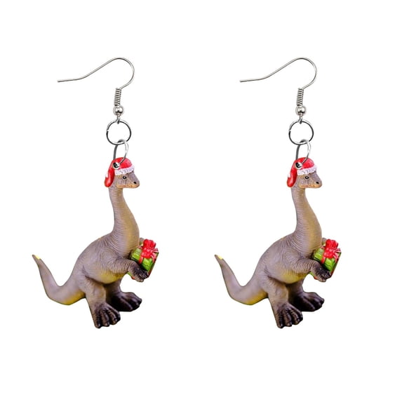 SUSHANG Christmas Dinosaur Earrings Cute Movie Earrings Female Cute Doll Pendant Earrings