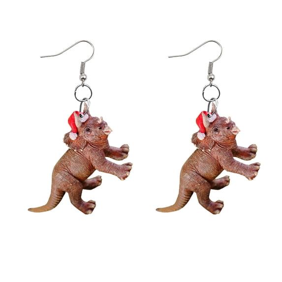 SUSHANG Christmas Dinosaur Earrings Cute Movie Earrings Female Cute Doll Pendant Earrings