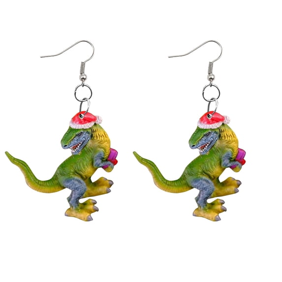 SUSHANG Christmas Dinosaur Earrings Cute Movie Earrings Female Cute Doll Pendant Earrings