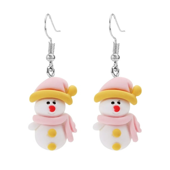 SUSHANG Christmas Earrings Christmas Series Resin Snowman Earrings Cute Snowman Earrings Creative