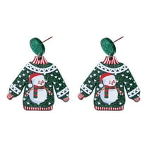 SUSHANG Christmas Earrings Sweaters Christmas Earrings Earrings Cute Santa Christmas Tree Snowman Earrings Earrings Female