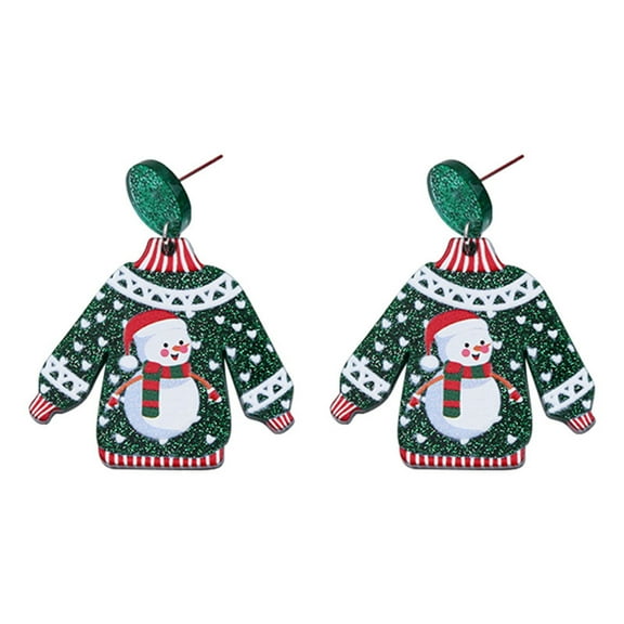 SUSHANG Christmas Earrings Sweaters Christmas Earrings Earrings Cute Santa Christmas Tree Snowman Earrings Earrings Female