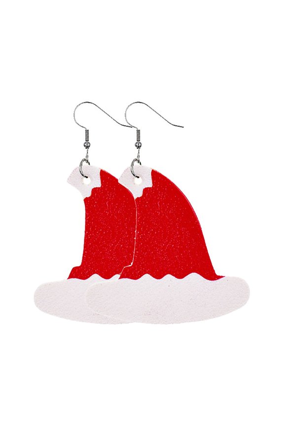 Christmas Leather Earrings Christmas Dwarf Leather Earrings Christmas Hat Shoes Earrings Snowflake Earrings