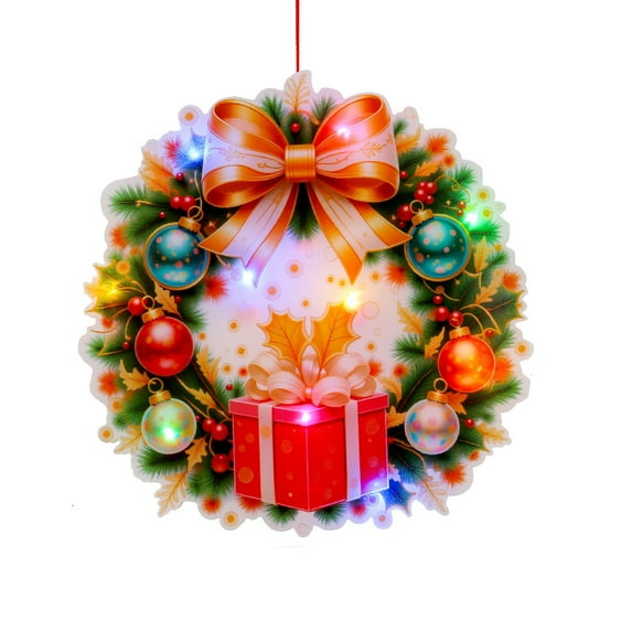 SUSHANG Christmas Light up LED String Lights Set - Santa Reindeer Snowman Bear Themed DIY Holiday Hanging Ornaments for Indoor Outdoor Xmas Tree Festival Decoration