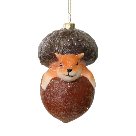 SUSHANG Christmas Tree Decorations with Squirrel and Hedgehog Shapes - Adorable Woodland Animal Themed Ornaments, Hanging Pendants for Holiday Home Tree Decorating Kit