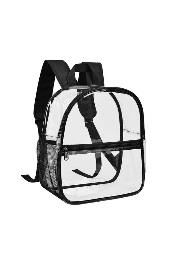 Clear Mini Backpack Stadium Approved Water Proof Transparent Backpack for Work Security Travel, Concert & Sport Event