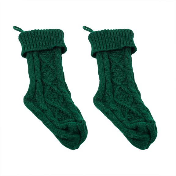 SUSHANG Clearance 2Pcs Christmas Sock Gift Bag Classic 2 Pack Knit Christmas Stockings Knitted Stocking Decorations Rustic Farmhouse Stocking for Family Holiday Season