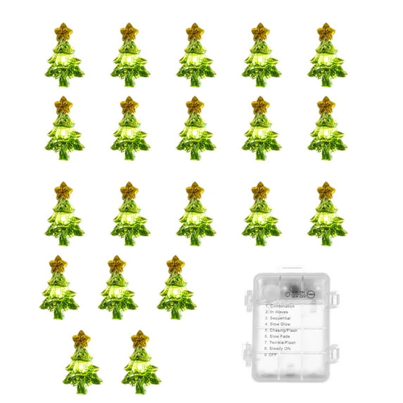 SUSHANG Clearance Christmas Tree Shaped Light String Flashing 8 Xmas Lights Led Décor Battery String Modes Christmas Led Light