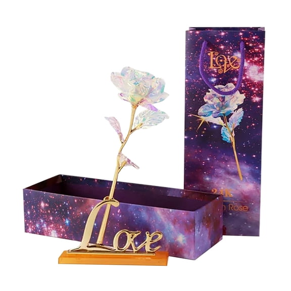 SUSHANG Colorful Artificial LED Light Flower Galaxy Plastic Luminous Rose Unique Presents Valentine's Day Thanksgiving Mother's Day Girl's Birthday Best Gifts for Her for Girlfriend Wife
