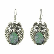 SUSHANG Colorful Shell Earrings Vintage Owl Animal Colorful Earrings Female Personality Geometric Earrings Jewelry Temperament Crystal Earrings