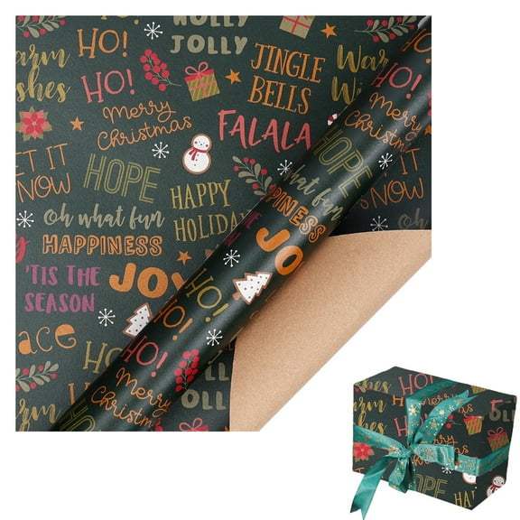 SUSHANG Craft Paper Wrapping Paper Roll, 50 x 70 Cm Multicolor Holiday and Christmas Themed Design for Gift Wrapping, Xmas Art Print for DIY Home Decor and Seasonal Present Packages