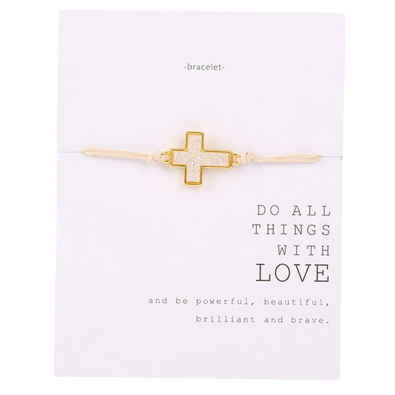 SUSHANG Cross Wax Rope Bracelet Crystal Cluster Resin Wax Rope Bracelet Bracelet Bracelet