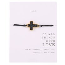 SUSHANG Cross Wax Rope Bracelet Crystal Cluster Resin Wax Rope Bracelet Bracelet Bracelet