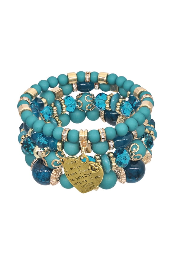 Crystal Candy Bead Bracelet Women Circle Bracelet Ocean String Crystal Pearl Multi Hand Accessory