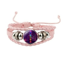 SUSHANG Crystal Cowhide Bracelet Bracelet Handmade Crystal Time Seven Yoga Leather Gemstone Multilayer Woven Bracelet Beaded Bracelets