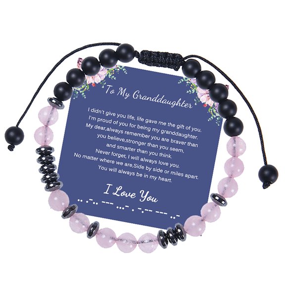 SUSHANG Crystal Frosted Stone Bracelet To My Daughter and Granddaughter Bracelet 6Mm Crystal Frosted Stone Bracelet