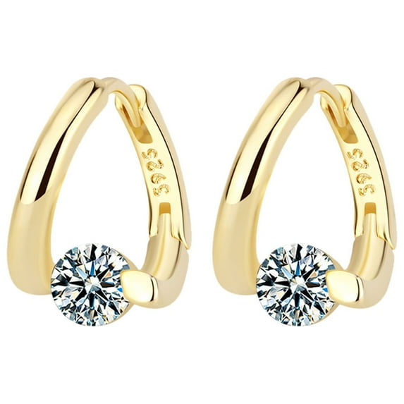 SUSHANG Diamond Round Earrings Womens Tall Stud Earrings Rhinestones Earrings Gold Diamon Stud Earrings Unique Design Can Highlight Your Appearance Present for Her