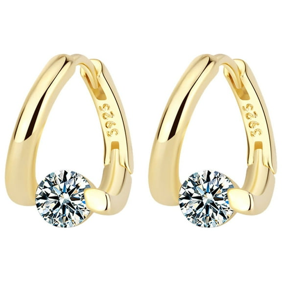 SUSHANG Diamond Round Earrings Womens Tall Stud Earrings Rhinestones Earrings Gold Diamon Stud Earrings Unique Design Can Highlight Your Appearance Present for Her