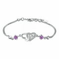 thumbnail image 1 of SUSHANG Double Heart Bracelet Fashion Double Heart Shaped Bracelet Female Jewelry Bracelets Zircon Charm Bracelets for Women Wedding Jewelry Gifts, 1 of 7