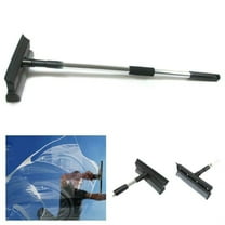 SUSHANG Extendable Window Cleaning Squeegee – 11.42” Rubber Blade & Sponge Scrubber for Windshield, Glass Shower Doors & Mirrors, Professional Streak-Free Cleaning Tool